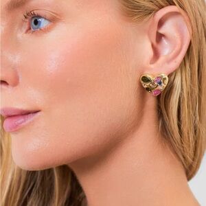 Tuckernuck Gold and Multicolor Heart Earrings